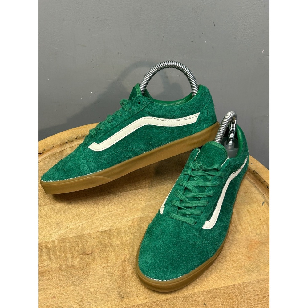 Vans Sneakers Womens 6 Green Old Skool Low Pro Hairy Suede Gum Sole VN000D0E17P